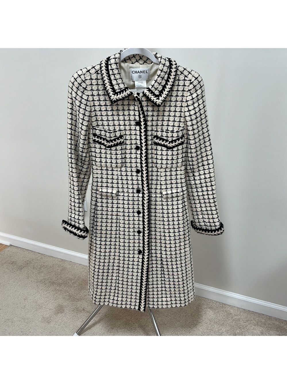 CHANEL Vintage Wool Boucle Long Jacket